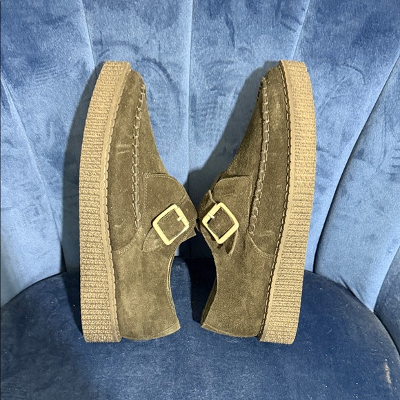 Re/Done 70s Creeper Black Suede Platform Buckle Shoes EU38 US7 - Picture 4 of 7